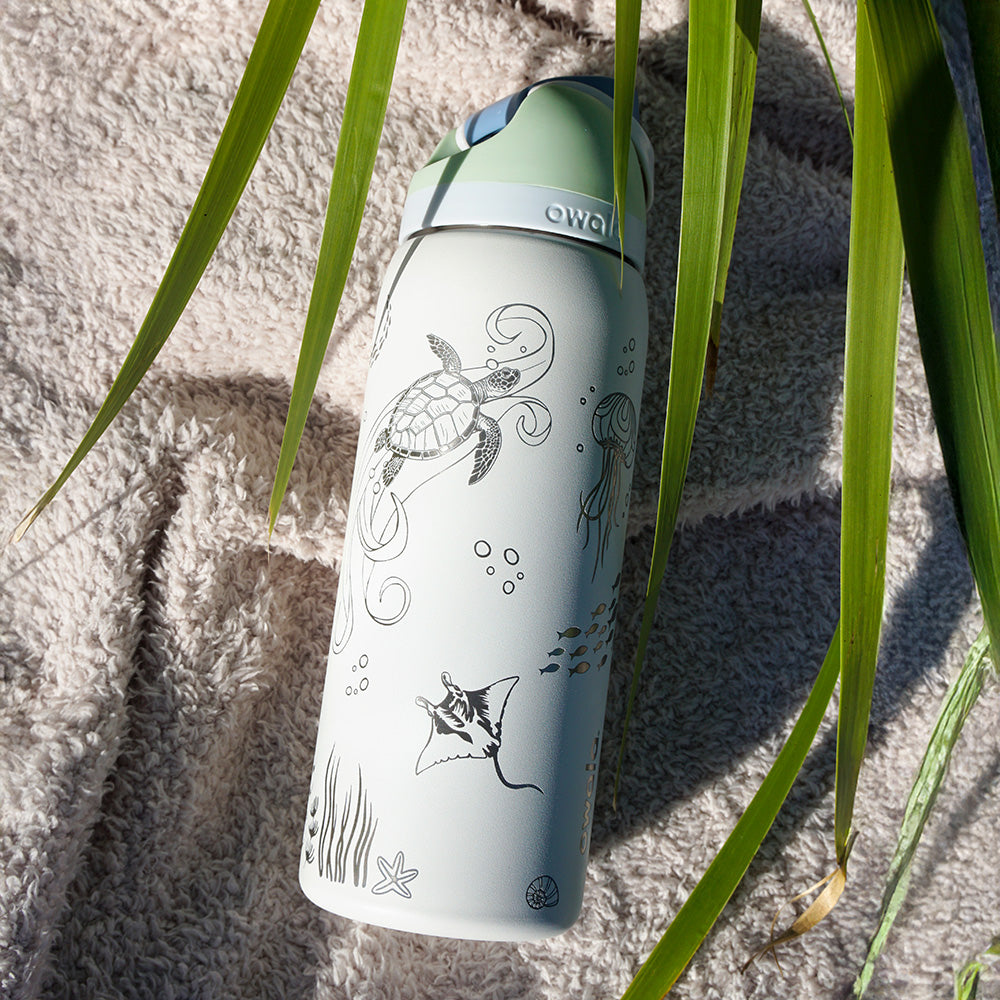1L Owala Style Water Bottle-Ocean-Laser Engraved-Full Wrap