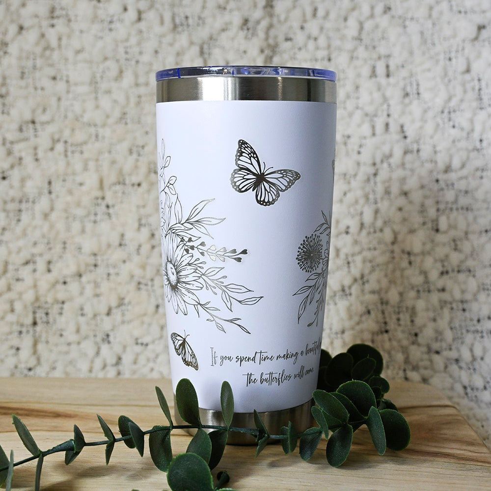 Insulated Coffee Cup 600mL Full Wrap FLORAL