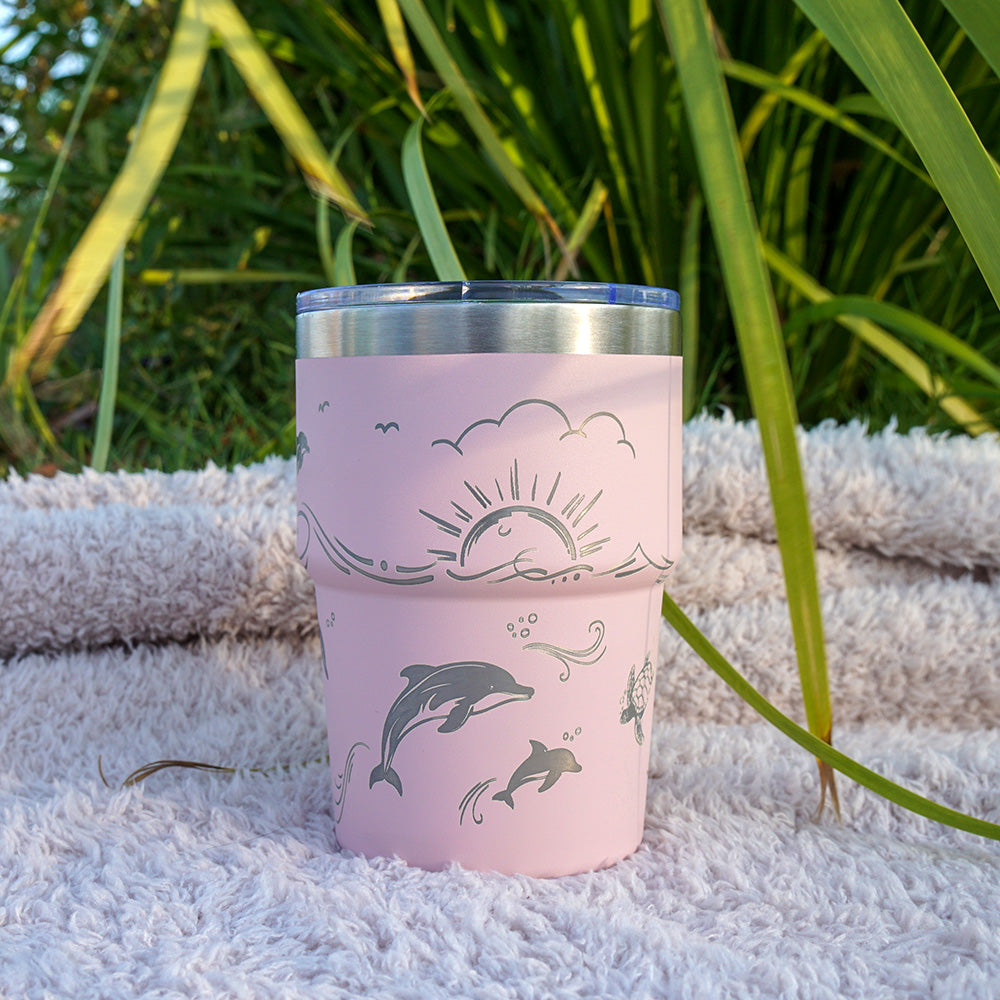 Insulated Coffee Cup 470mL Full Wrap DOLPHIN