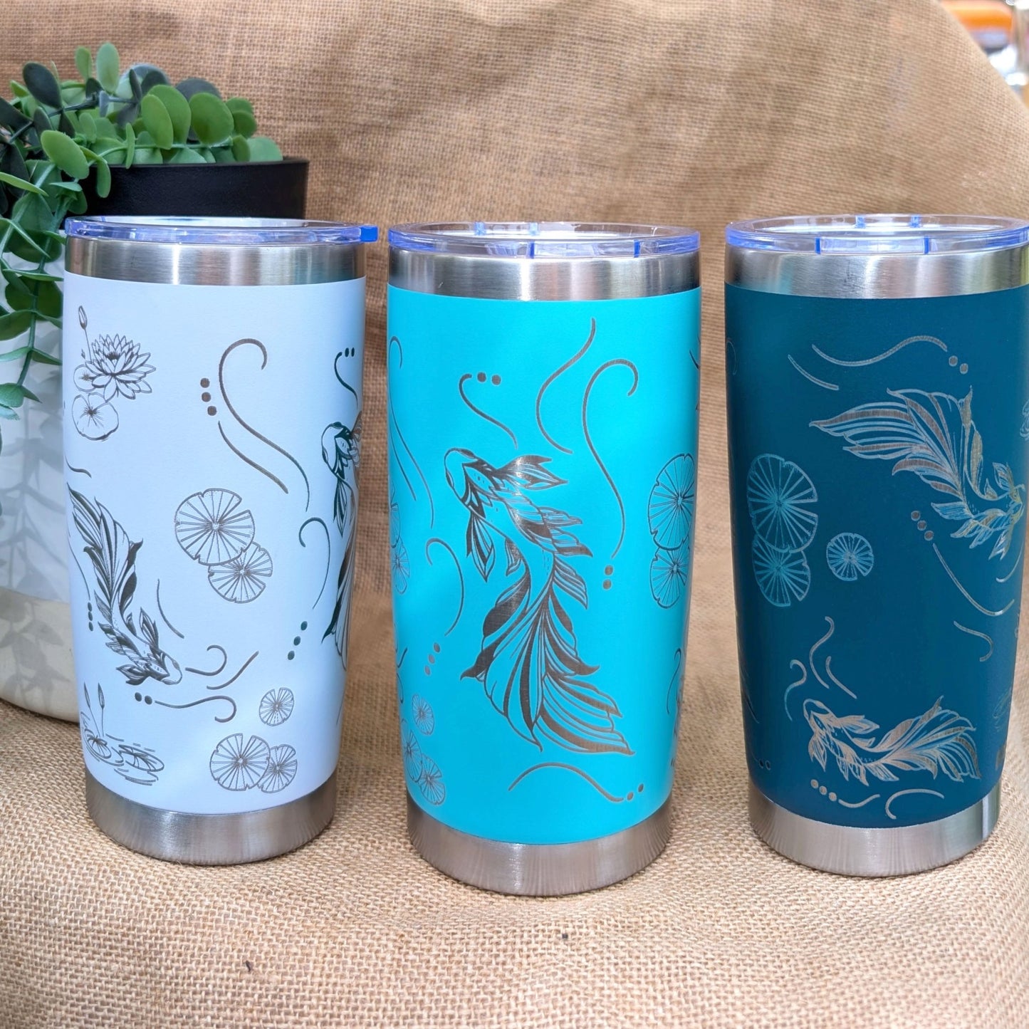 Insulated Coffee Cup 600mL Full Wrap KOI - TENGJA