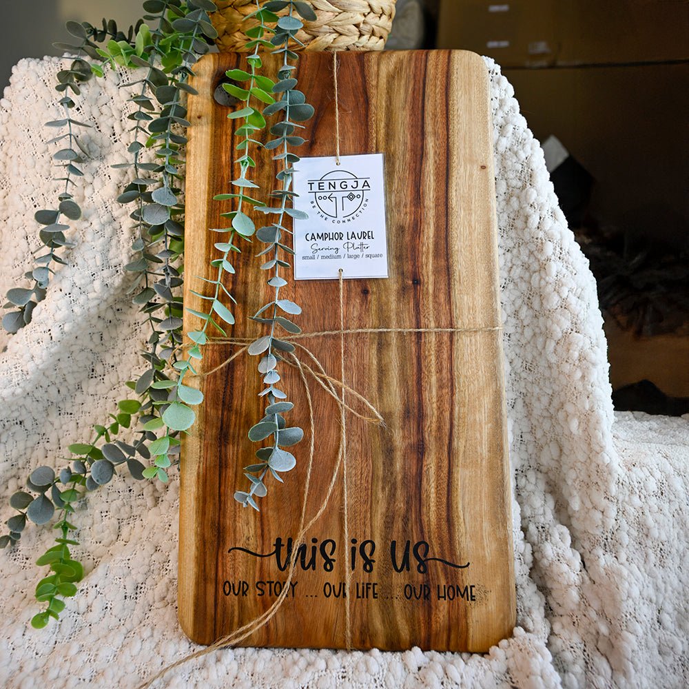 Resin Infused Camphor Laurel Chopping Board - THIS IS US - TENGJA
