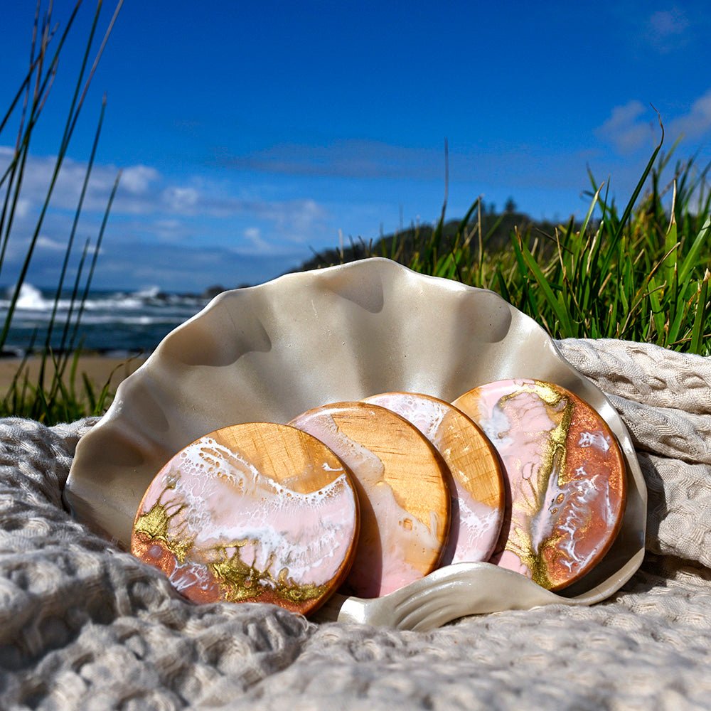 Resin Ocean Waves Drink Round Coaster - TENGJA