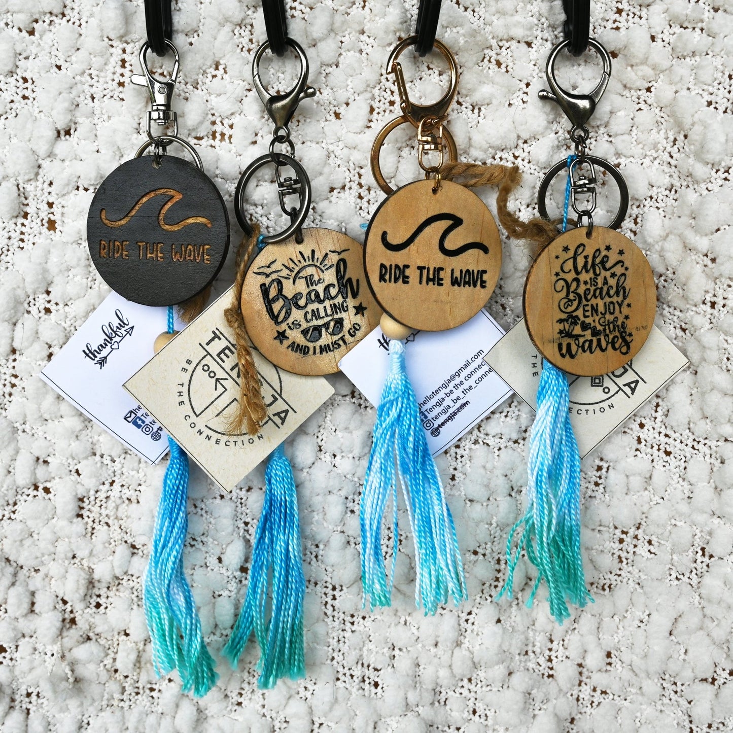 Resin Wave Keychain or Bag Decoration - Beach Theme - TENGJA