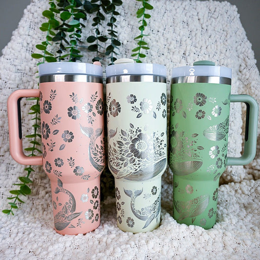 1.2L Refresher Tumbler Full Wrap FLORAL WHALE - TENGJA