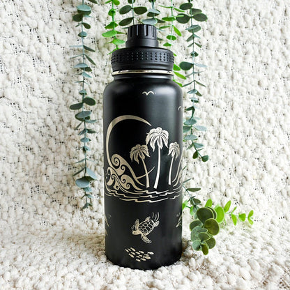1L Insulated Water Bottle Full Wrap - DOLPHIN - TENGJA