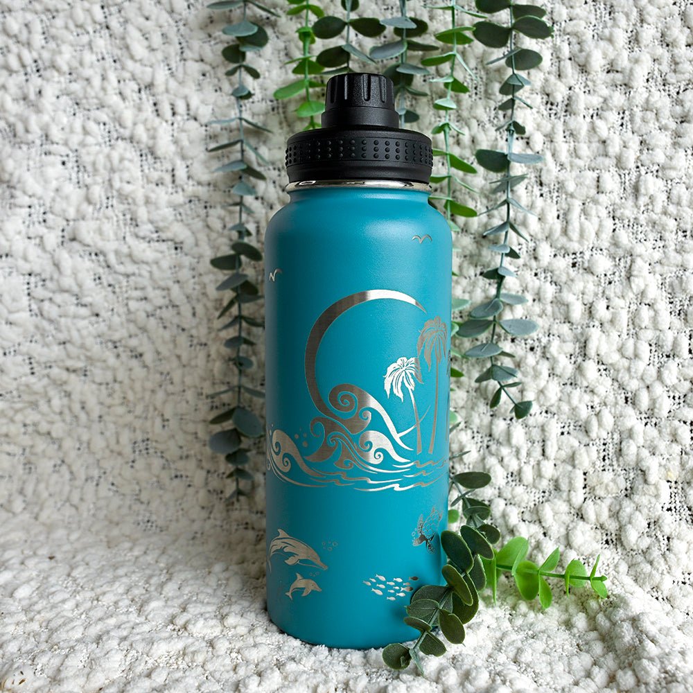 1L Insulated Water Bottle Full Wrap - DOLPHIN - TENGJA