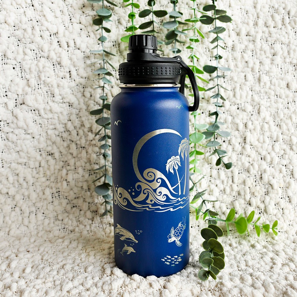 1L Insulated Water Bottle Full Wrap - DOLPHIN - TENGJA
