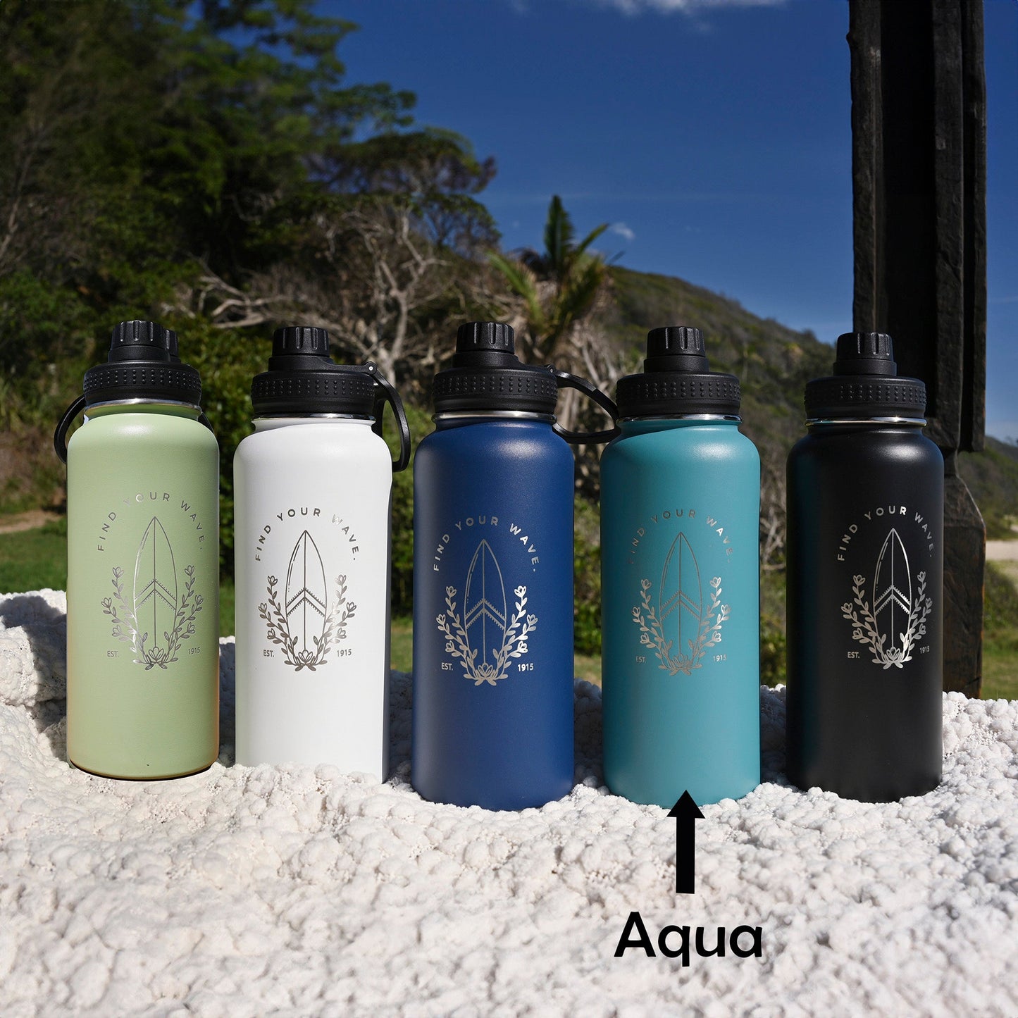 1L Water Bottle - FIND YOUR WAVE - TENGJA