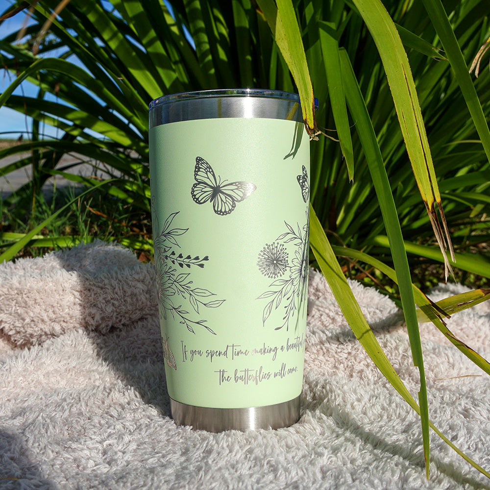 Insulated Coffee Cup 600mL Full Wrap FLORAL