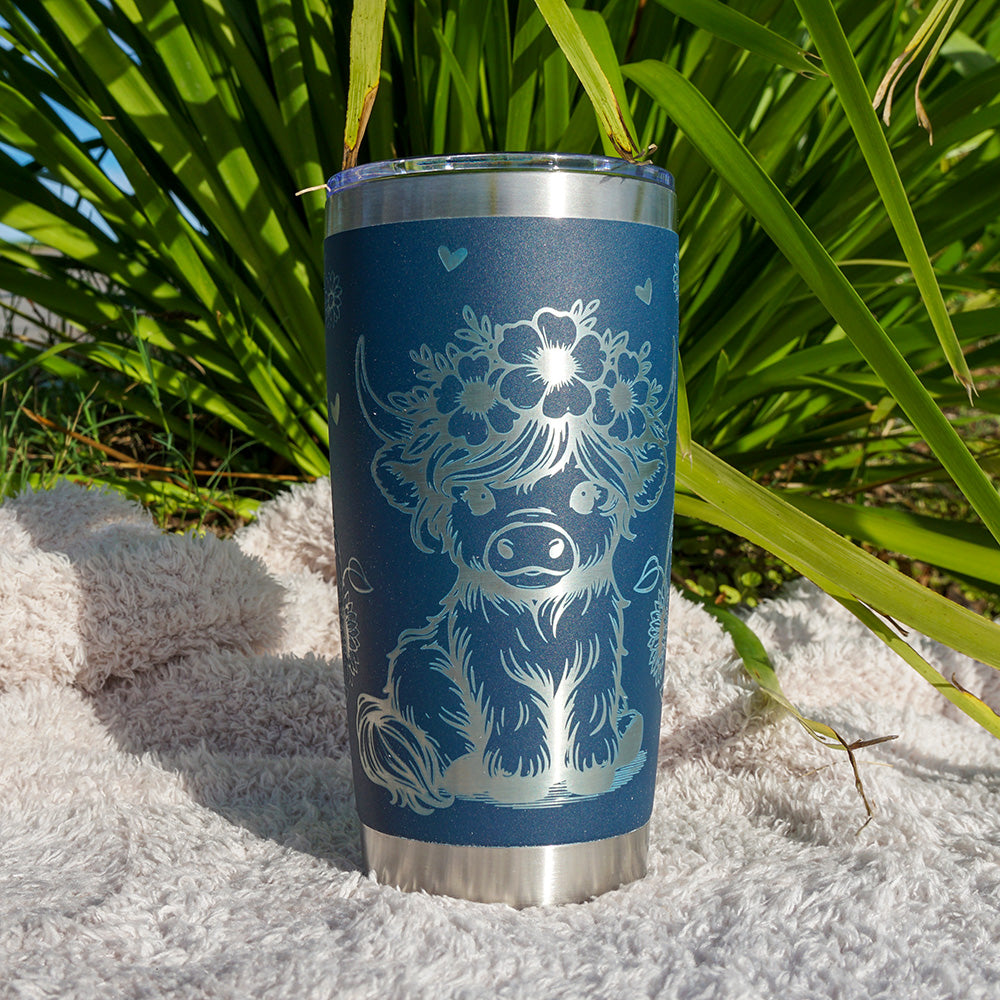 Insulated Coffee Cup 600mL Full Wrap HIGHLAND COW