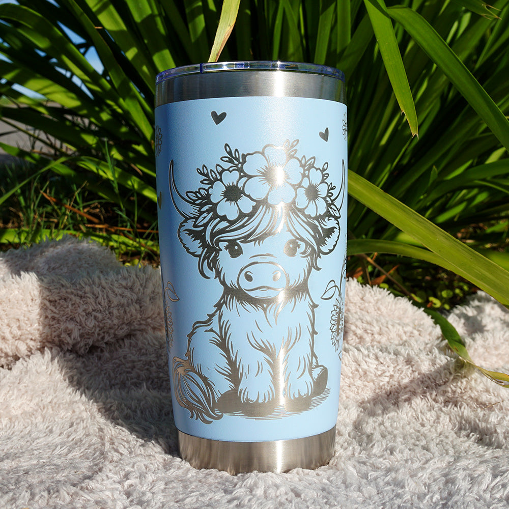 Insulated Coffee Cup 600mL Full Wrap HIGHLAND COW