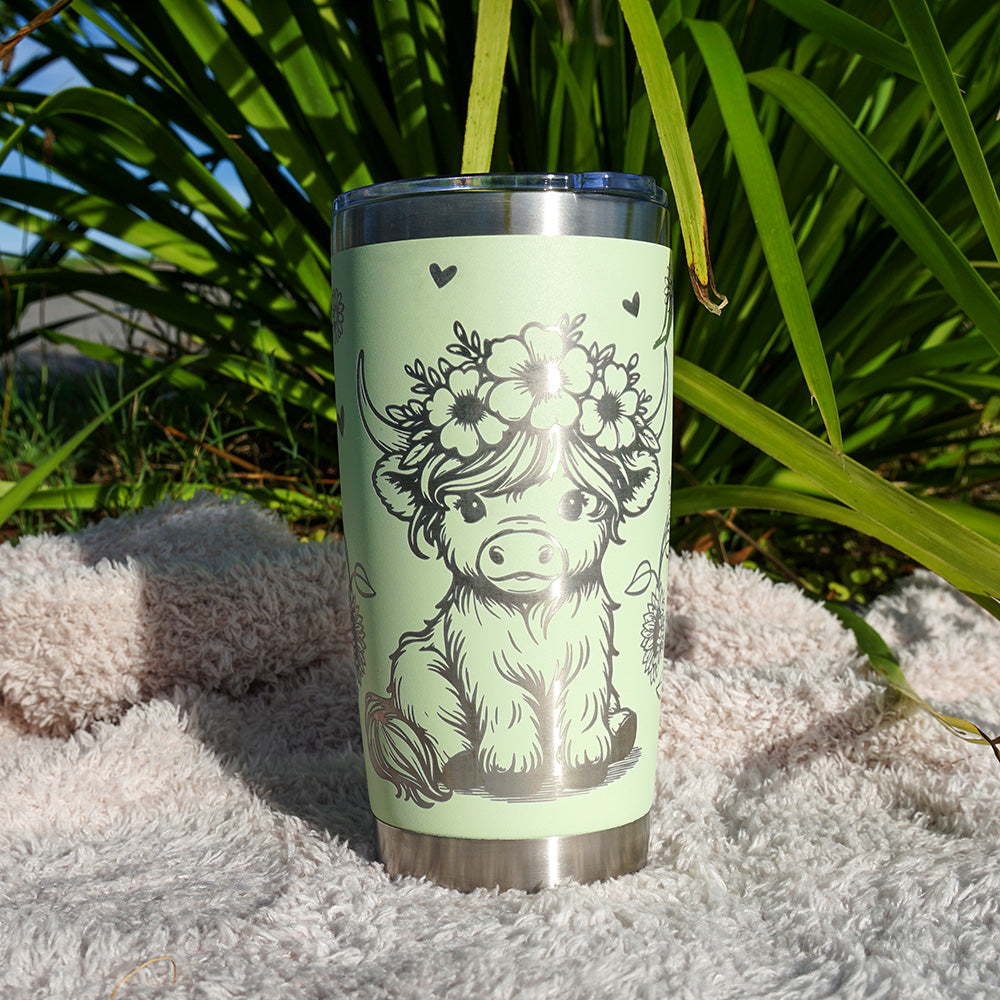 Insulated Coffee Cup 600mL Full Wrap HIGHLAND COW