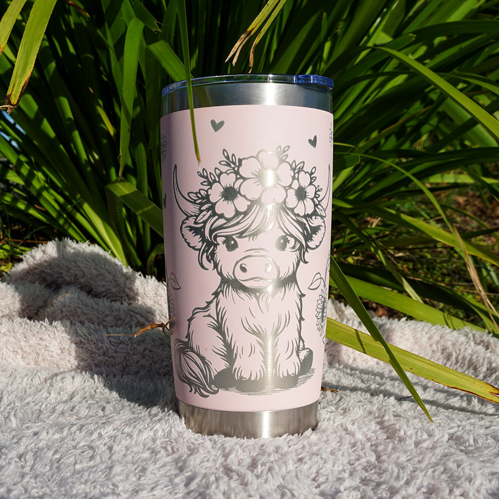 Insulated Coffee Cup 600mL Full Wrap HIGHLAND COW