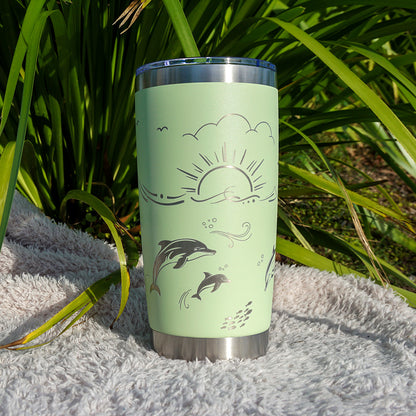 Insulated Coffee Cup 600mL Full Wrap DOLPHIN