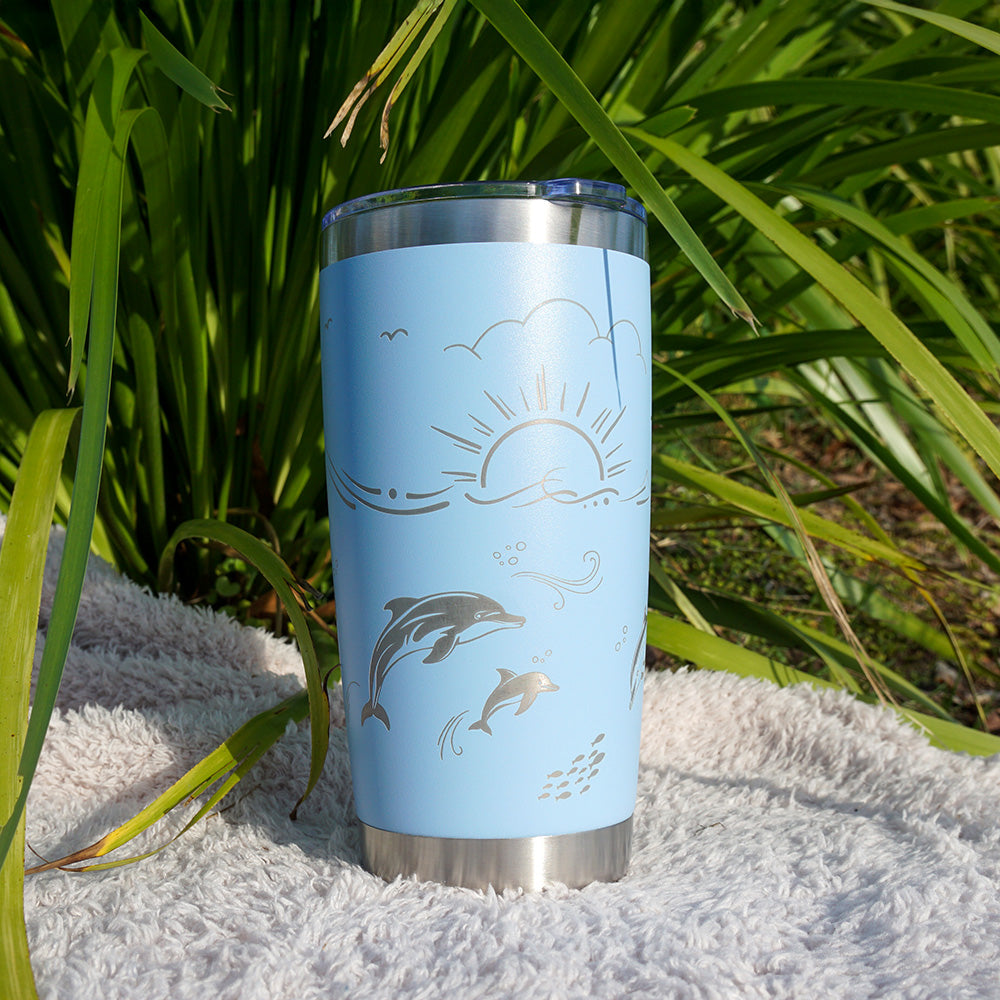 Insulated Coffee Cup 600mL Full Wrap DOLPHIN