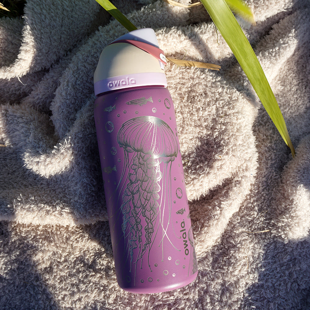 950ml Owala Style Water Bottle - Full Wrap - SMELL THE ROSES - SALE