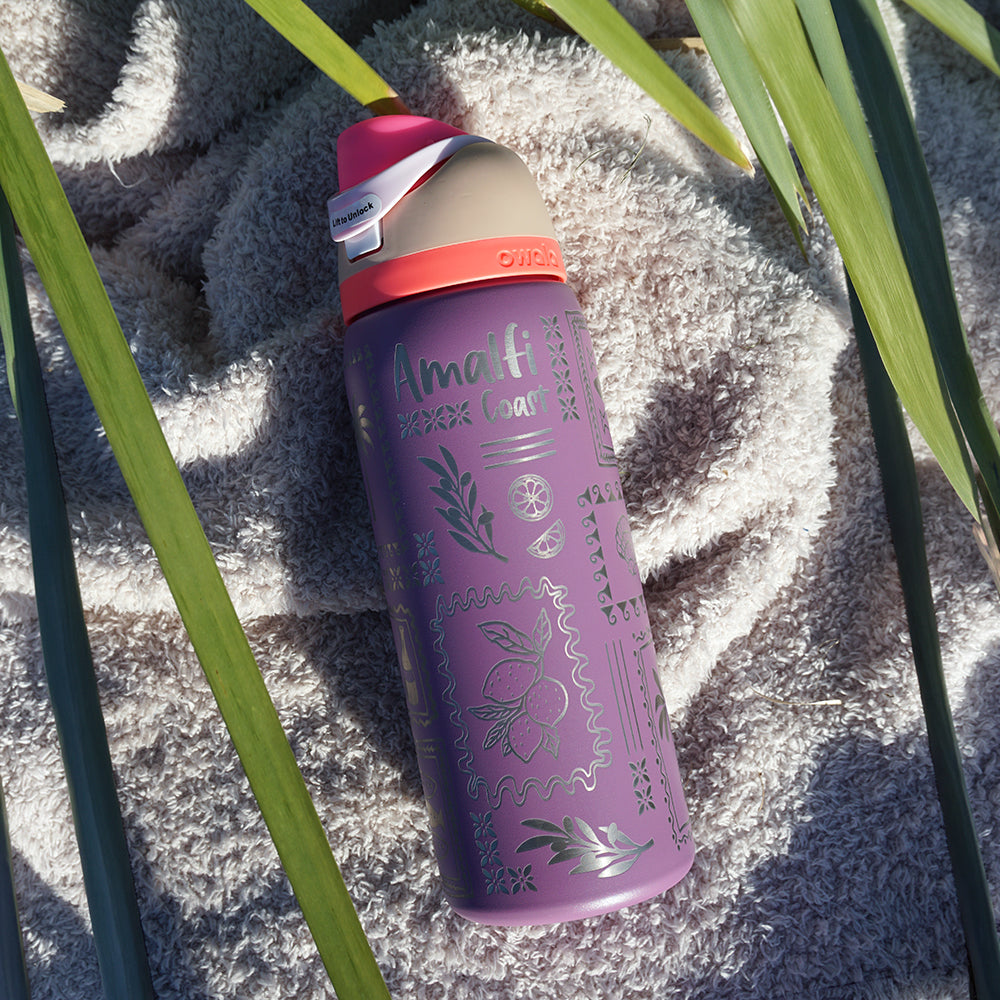 950ml Owala Style Water Bottle - Full Wrap - SMELL THE ROSES - SALE