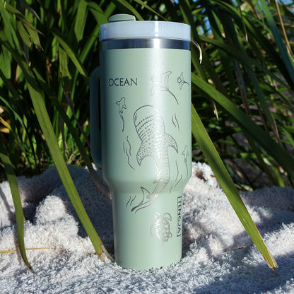 Refresher 1.2L Insulated Tumbler - Half Wrap WHALE SHARK