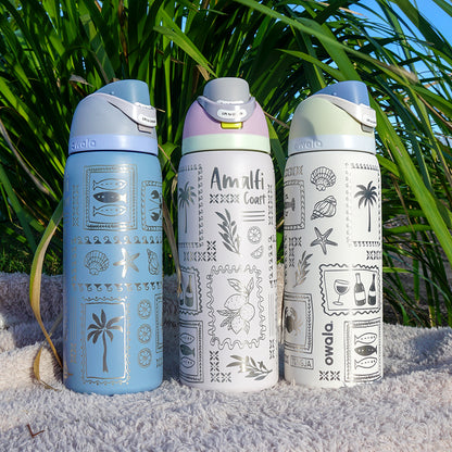 950ml Owala Style Water Bottle - Full Wrap - AMALFI