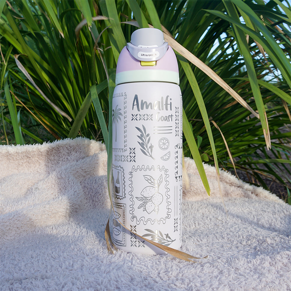 950ml Owala Style Water Bottle - Full Wrap - AMALFI