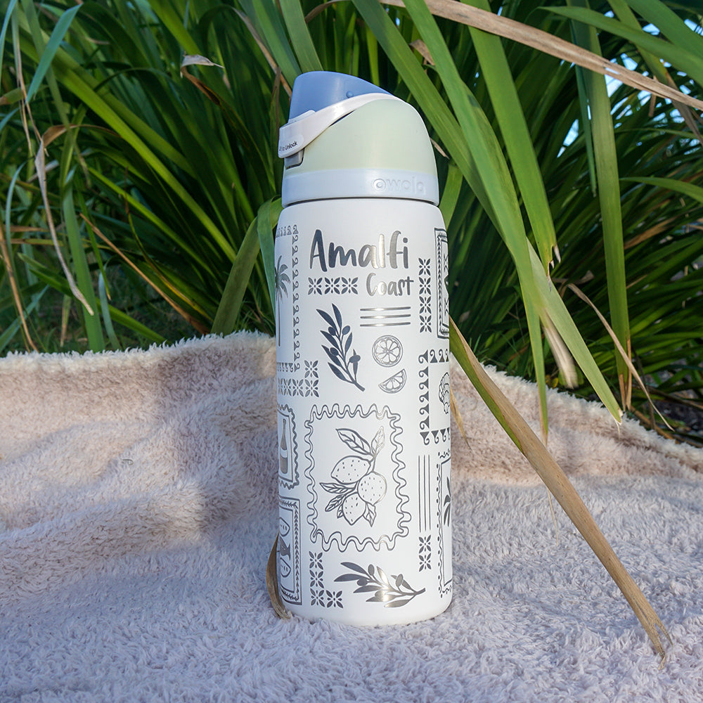 950ml Owala Style Water Bottle - Full Wrap - AMALFI