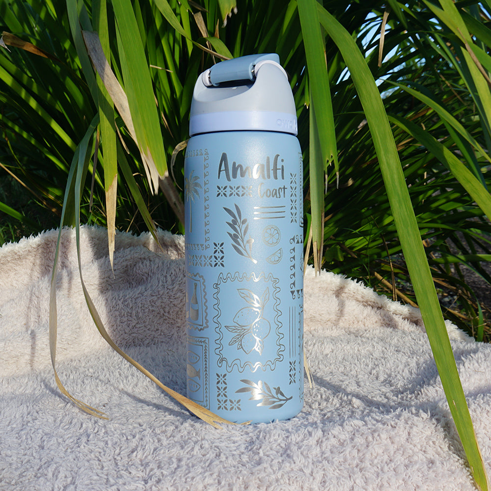 950ml Owala Style Water Bottle - Full Wrap - AMALFI