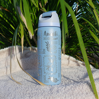 950ml Owala Style Water Bottle - Full Wrap - AMALFI