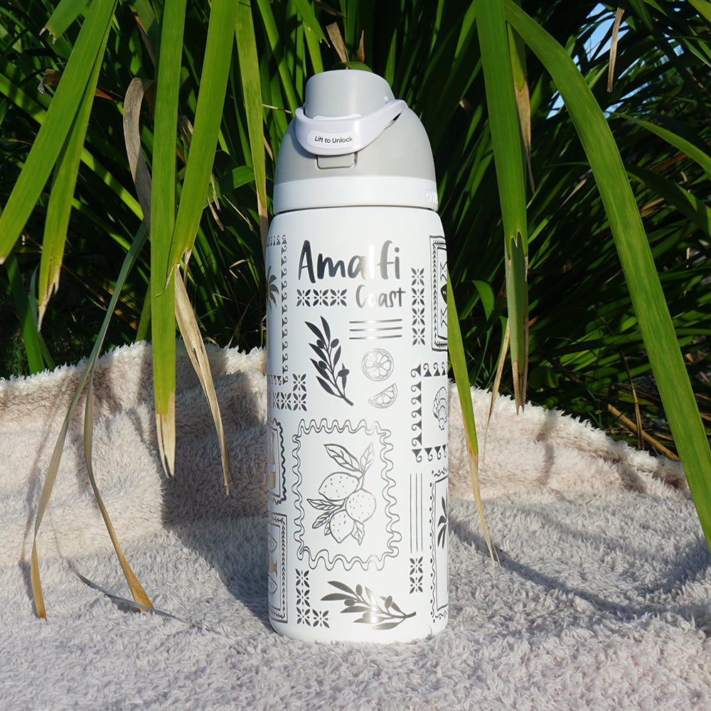 950ml Owala Style Water Bottle - Full Wrap - AMALFI