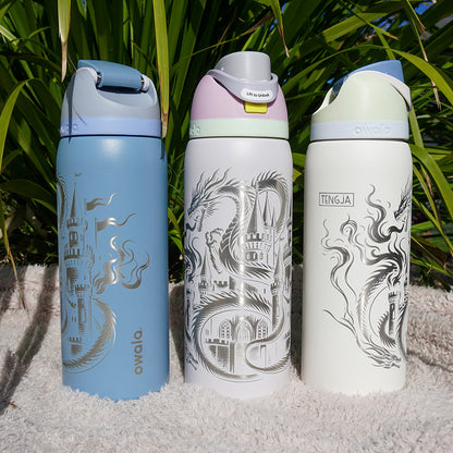 950ml Owala Style Water Bottle - Full Wrap - DRAGON