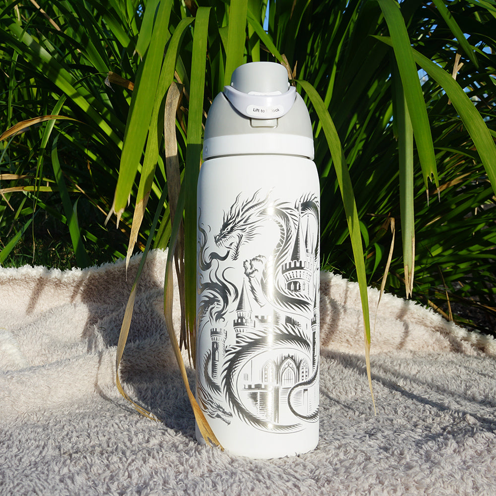 950ml Owala Style Water Bottle - Full Wrap - DRAGON