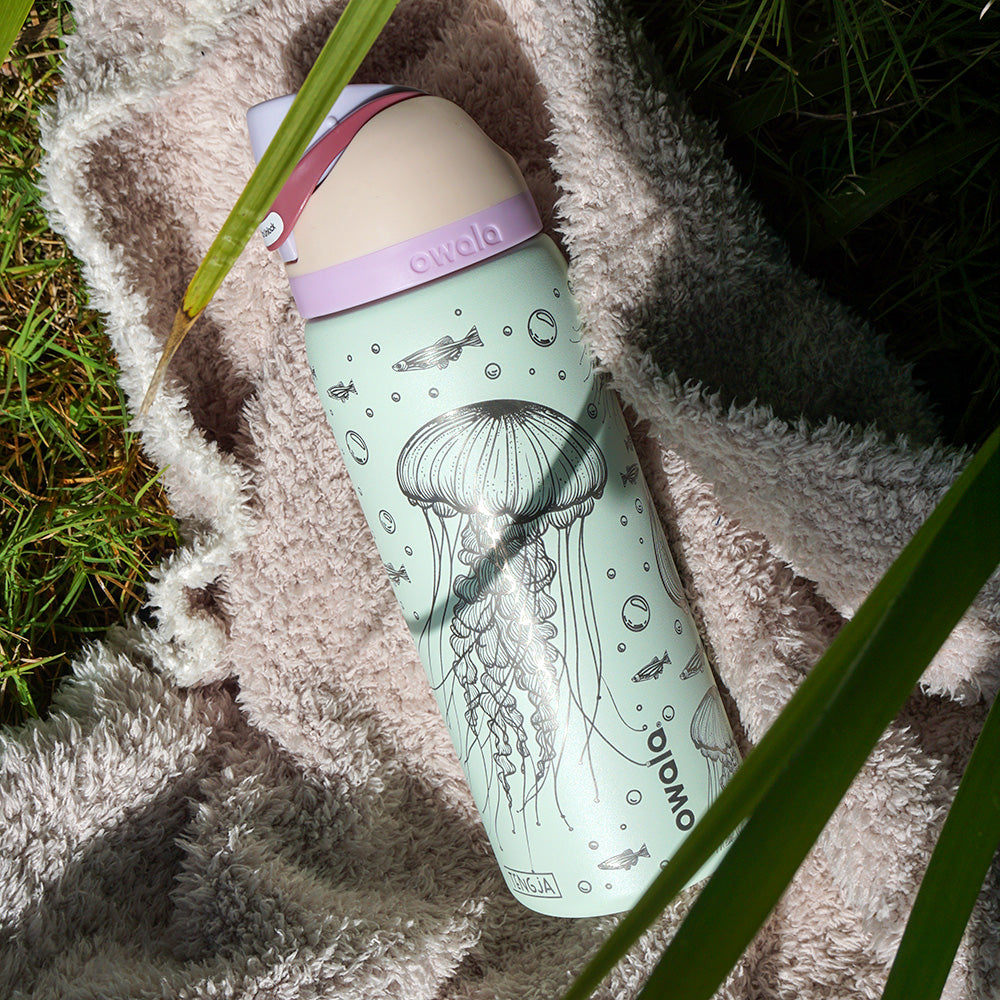 950ml Owala Style Water Bottle - Full Wrap - JELLYFISH