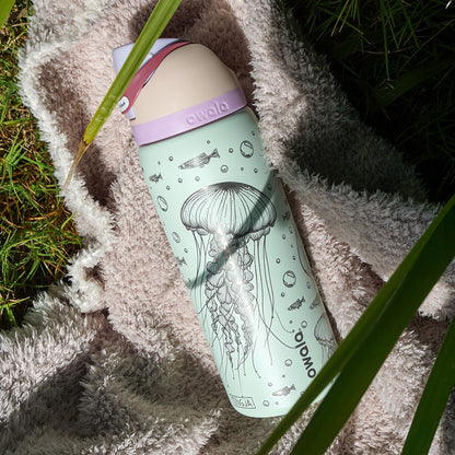 950ml Owala Style Water Bottle - Full Wrap - JELLYFISH