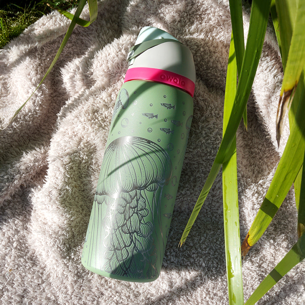 950ml Owala Style Water Bottle - Full Wrap - NEO SAGE - SALE