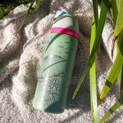 950ml Owala Style Water Bottle - Full Wrap - NEO SAGE - SALE