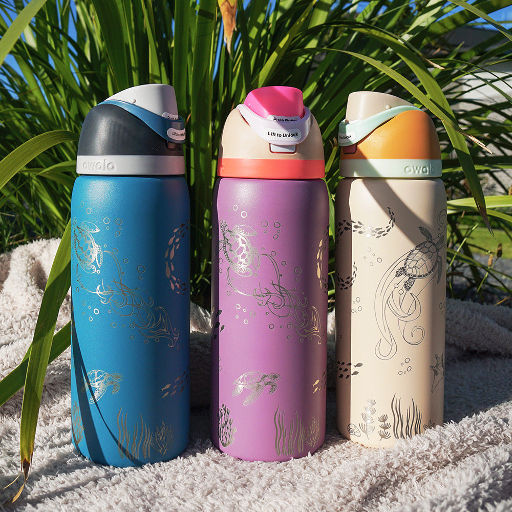 1L Owala Style Water Bottle-Ocean-Laser Engraved-Full Wrap