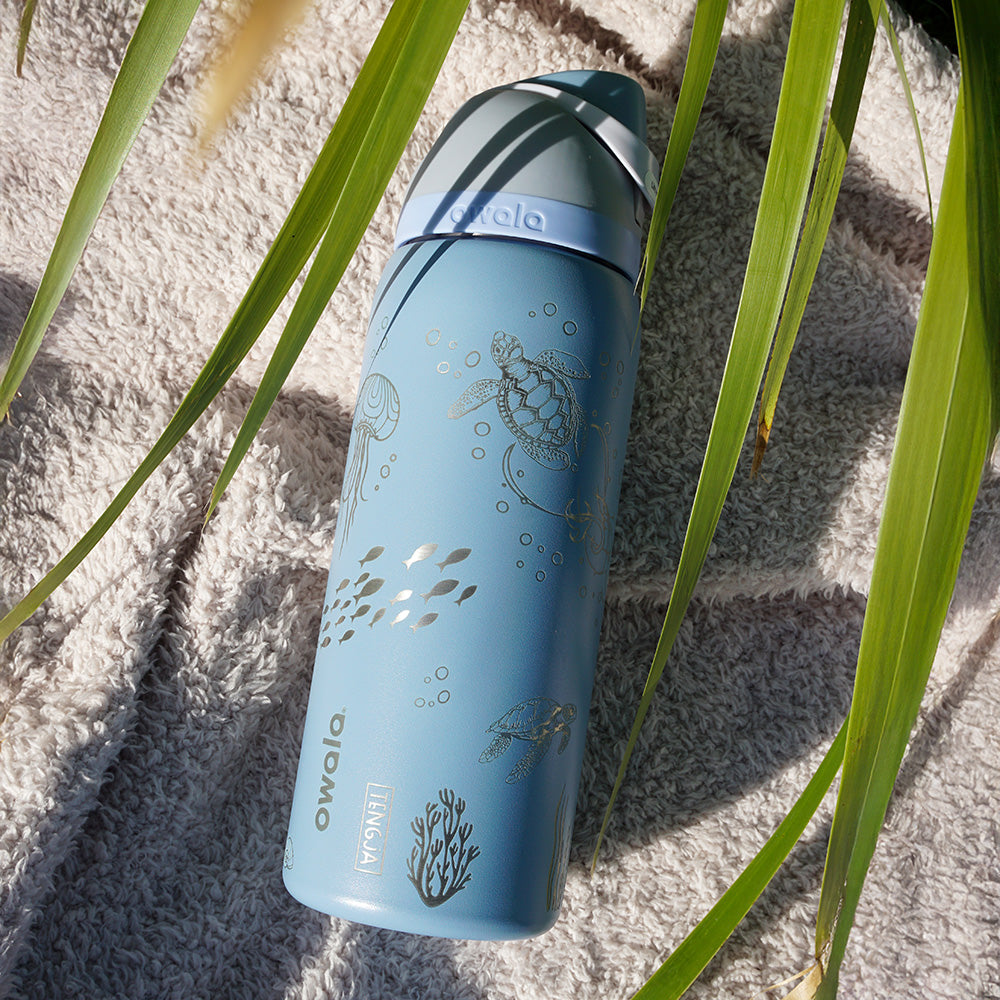 1L Owala Style Water Bottle-Ocean-Laser Engraved-Full Wrap