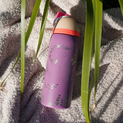 950ml Owala Style Water Bottle - Full Wrap - SMELL THE ROSES - SALE