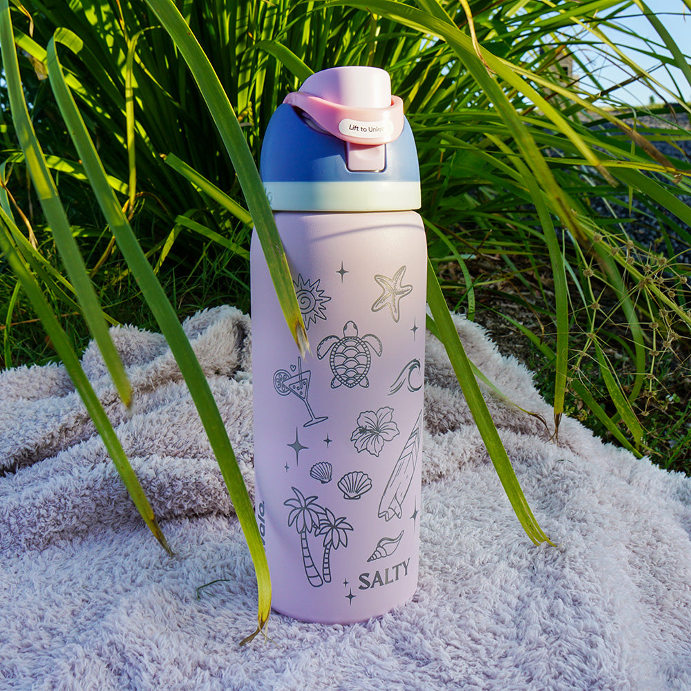 950ml Owala Style Water Bottle-Half Wrap-SALTY