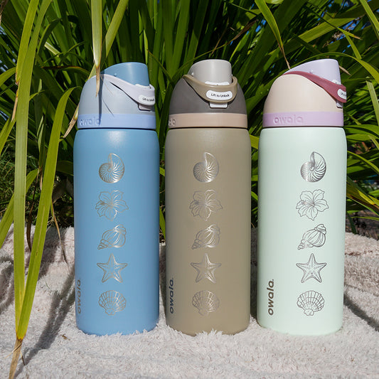 950ml Owala Style Water Bottle-Half Wrap-SEA SHELL