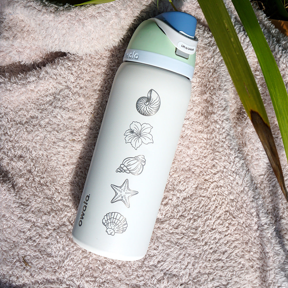 950ml Owala Style Water Bottle-Half Wrap-SEA SHELL