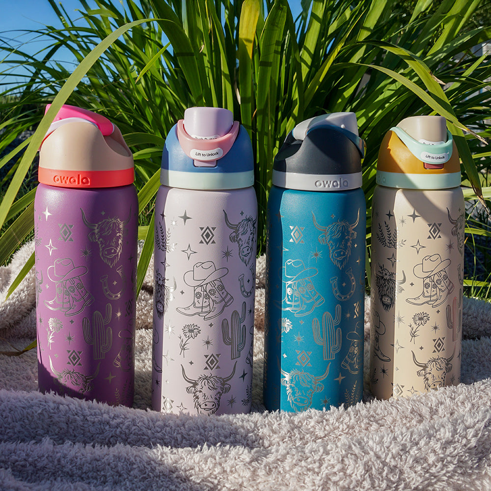 1L Owala Style Water Bottle-Western/Cowgirl-Laser Engraved-Full Wrap