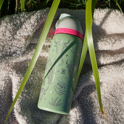 950ml Owala Style Water Bottle - Full Wrap - NEO SAGE - SALE