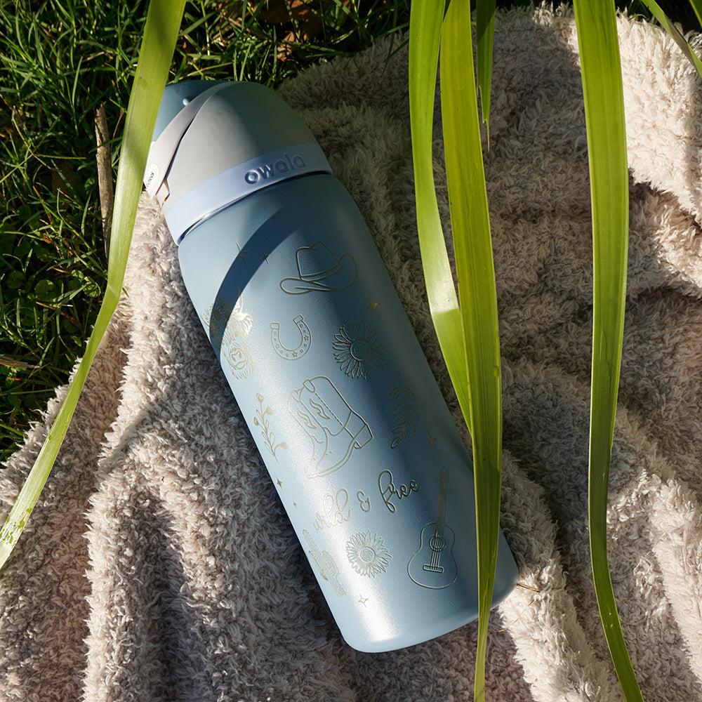 950ml Owala Style Water Bottle - Half Wrap - WILD & FREE