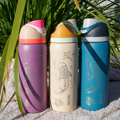 1L Owala Style Water Bottle-Whale Shark-Laser Engraved