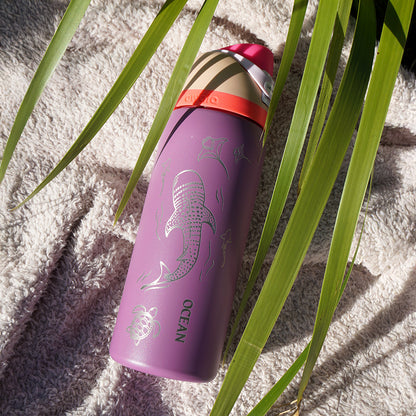 1L Owala Style Water Bottle-Whale Shark-Laser Engraved