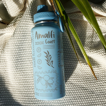 1L Insulated Water Bottle Full Wrap - AMALFI