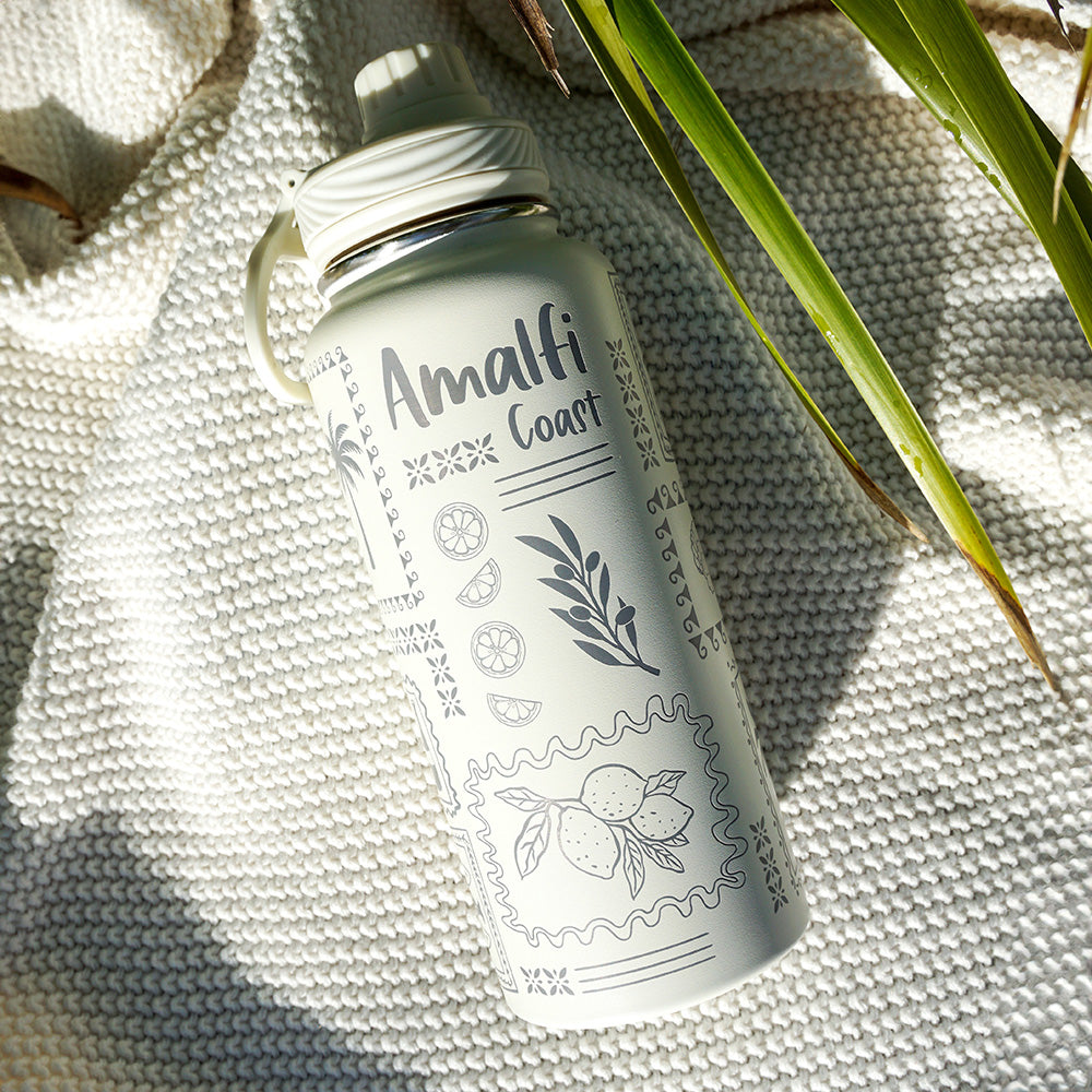 1L Insulated Water Bottle Full Wrap - AMALFI