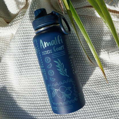 1L Insulated Water Bottle Full Wrap - AMALFI
