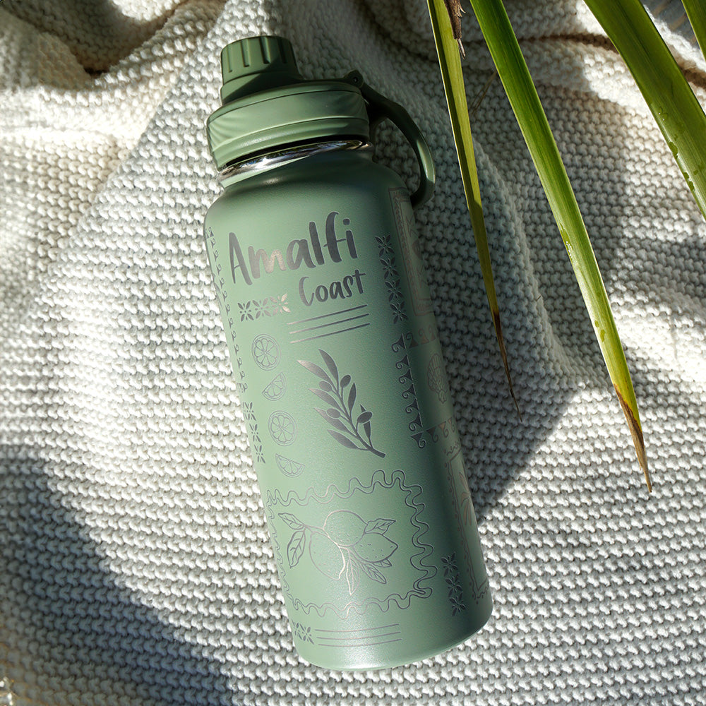 1L Insulated Water Bottle Full Wrap - AMALFI