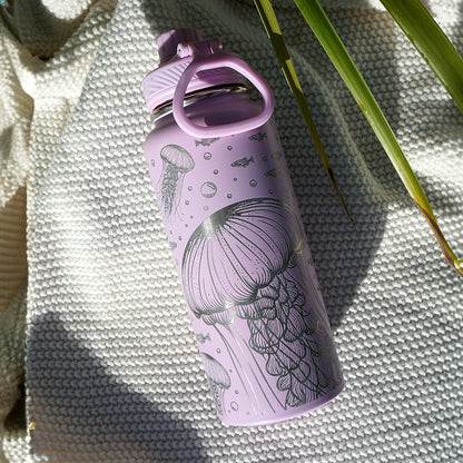 1L Insulated Water Bottle Full Wrap - JELLYFISH